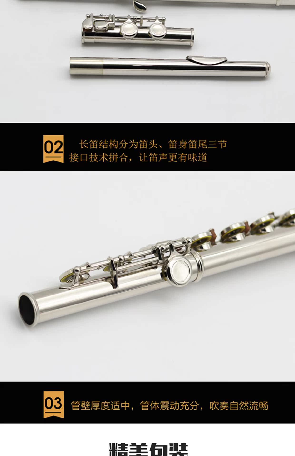 Sáo mới bắt đầu 16 lỗ Mở và đóng lỗ E phím C có thể điều chỉnh được mạ niken - Nhạc cụ phương Tây đàn harmonica